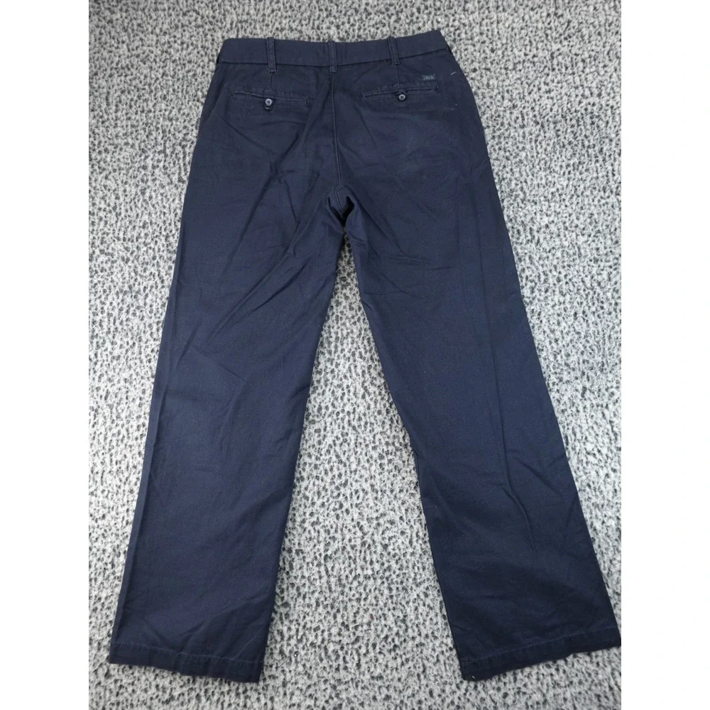 IZOD Saltwater Chino Pants Mens 32x32 Navy Blue Good Straight Fit Cotton‎
